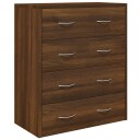 vidaXL Skjenk med 4 skuffer 60x30,5x71 cm brun eik