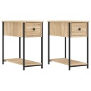vidaXL Nattbord 2 stk sonoma eik 30x60x60 cm konstruert tre