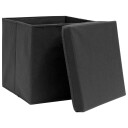 vidaXL Oppbevaringsbokser med lokk 10 stk svart 32x32x32 cm stoff