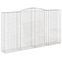 vidaXL Gabionkurver buede 7 stk 400x50x220/240 cm galvanisert jern