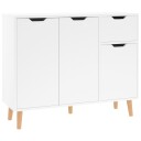 vidaXL Skjenk høyglans hvit 90x30x72 cm sponplate