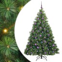  Kunstig juletre med 300 LED med stativ grønn 180 cm PE og PVC