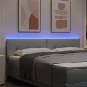 LED Hodegavl Med Knapper Lysegrå 90 cm Stoff