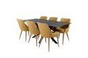Venture Design Piazza & Plaza spisegruppe Grå/gul 6 st stoler & bord 180 x 90 cm
