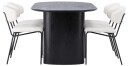Venture Design Isolde & Chico spisegruppe Hvit/svart 4 stoler & bord 180 x 90 cm