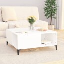 vidaXL Salongbord hvit 80x80x36,5 cm konstruert tre