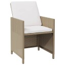 vidaXL Hagestoler med krakker 2 stk polyrotting Beige