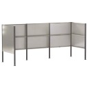 vidaXL Skjerm for søppeldunk 249 x 85 x 113 cm Rustfritt stål Sølv