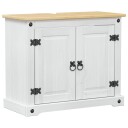  Vaskeskap med hylle med dør Hvit 73 x 33 x 60 cm Massiv furu