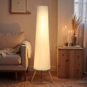 Dimmbar LED gulvlampe – trestativ 46 x 153 cm hvit