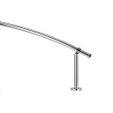 Hefe dusjforhengstang, 200 cm, aluminium