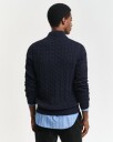 Bomullskabelstrikket genser med halv glidelås EVENING BLUE XXXL