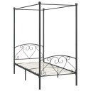vidaXL Himmelsengeramme grå metall 100x200 cm