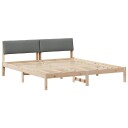  Sengestamme brun og mørkegrå 200 x 200 cm Heltre furu