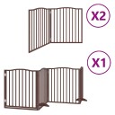 Vidaxl Hundeport Sammenleggbar 8 Paneler Brun 640 cm Poppeltre
