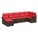 vidaXL Hagesofa Set med lagring 7 pcs Beige polyrotting