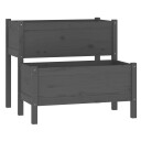 vidaXL Plantekasse svart 84,5x84x75 cm heltre furu