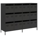 Skjenk svart 135x39x103,5 cm kaldvalset stål