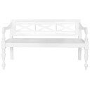vidaXL Batavia-benk 123 cm heltre mahogni hvit