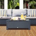 Salongbord Polyrattan Sort Værbestandig 85x50x39cm