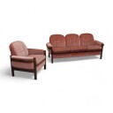 Annet Merke Retro sofagruppe i rosa tekstil 2 lenestoler + 1 sofa