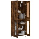 vidaXL Highboard røkt eik 69,5x34x180 cm konstruert tre 8720845490201
