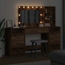  3 delt dressingbordsett med LED gammelt tre konstruert tre