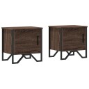  Nattbord 2 stk brun eik 40x30x40 cm sponplate 848523
