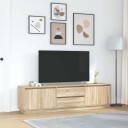TV benk med LED lys sonoma eik 193,5x41x50 cm