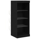  Sideboard med LED lamper Svart Eik 41x37x100 cm