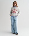 Grafisk genser med rund hals PALE GREY MELANGE XS
