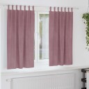  Gardiner med gardiner 2 pcs Mørk rosa 140 x 175 cm Fløyel