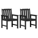  Hagemøbler 2 stk Svart HDPE