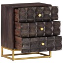  Nattbord 40x30x50 cm svart heltre mango 8720286070734
