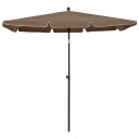 vidaXL Hageparasoll med stang 210x140 cm gråbrun