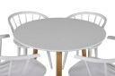 Venture Design Polar & Bobby spisegruppe Hvit/hvit 4 st stoler & bord 90 cm
