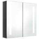 vidaXL LED-speilskap til bad blank grå 62x14x60 cm