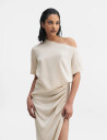 Ahlvar Gallery Chima Silk Blouse   Beige   XL