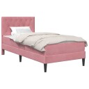 vidaXL Sengeramme med madrass med hodegjerde Rosa 100 x 200 cm Fløyel
