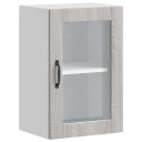  Veggmontert kjøkkenskap med glassdør Porto grå eik 8721158423597