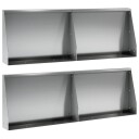 vidaXL Støttemur 4 stk. 60 x 12 x 30 cm Galvanisert stål Sølv