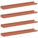  Vegghylle med hylle 4 pcs Rød 60 x 9 x 3 cm Konstruert tre