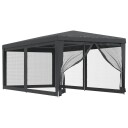 vidaXL Festtelt med 6 sidevegger av netting antrasitt 3x6 m HDPE