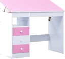 Tegnebord/skrivebord for barn - rosa og hvit