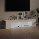vidaXL TV-benk med LED-lys hvit 135x39x30 cm
