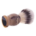 Plisson Shaving Brush, High Mountain White Fibre & Genuine HornSize 12