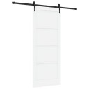 vidaXL Skyvedør med Utstyr Sett Hvit 86x211 cm Solid Tre Furu