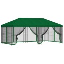 vidaXL Paviljong med sidevegger 6 x 3 m Grønn Polyester og stål