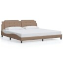  Sengeramme med hodegavl cappuccino 200x200 cm kunstlær 3208209