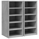 vidaXL Skoskap betonggr? 2 stk 31,5x35x70 cm sponplate